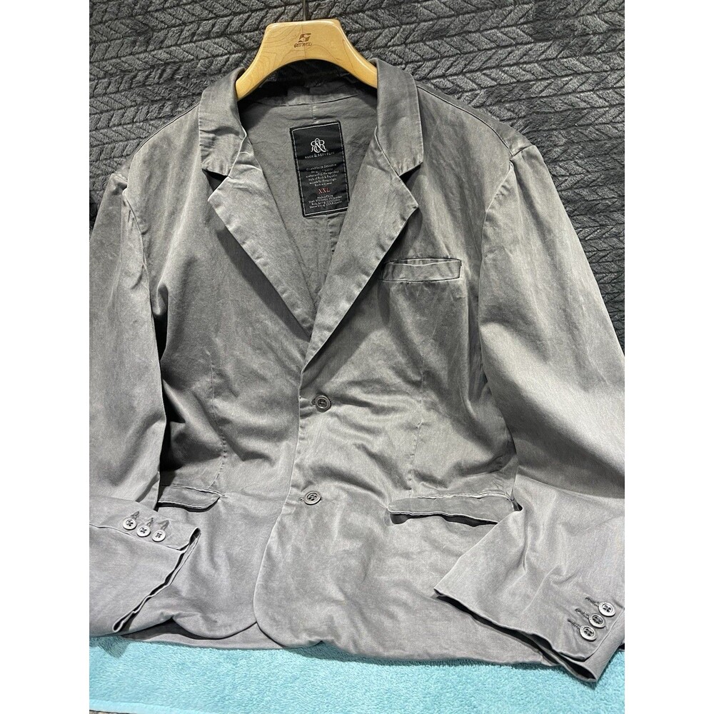 Rock & Republic Men's Gray Suit Coat Blazer Size XXL Two Button Lined
